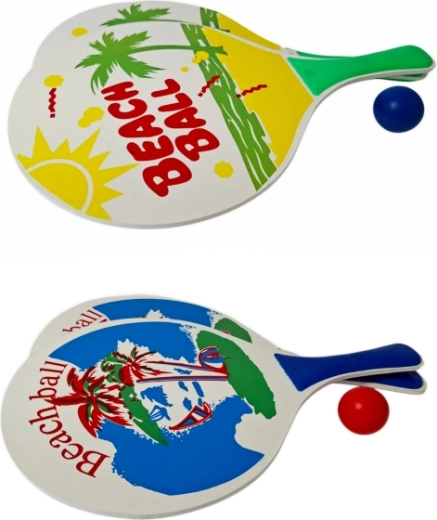 Houten rackets voor op het strand en in het park