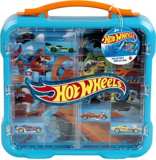 Hot Wheels verzamelvitrine voor autootjes met verlicht logo