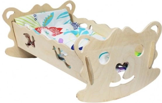 Houten poppenwieg
