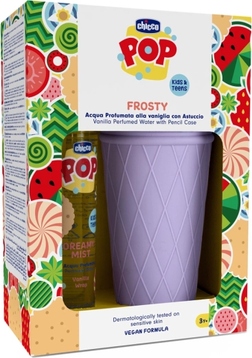 Chicco POP Dreamy Mist geparfumeerd water Vanilla Wrap 150 ml + etui voor schrijfwaren ijsje