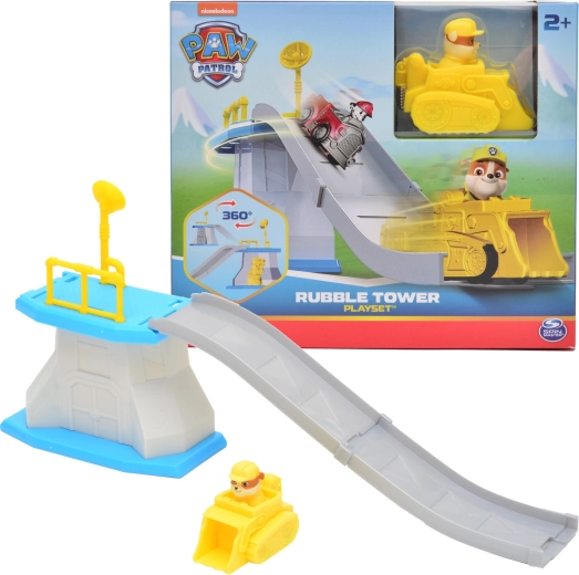 Paw Patrol mini toren met afrit en voertuig van Rubble
