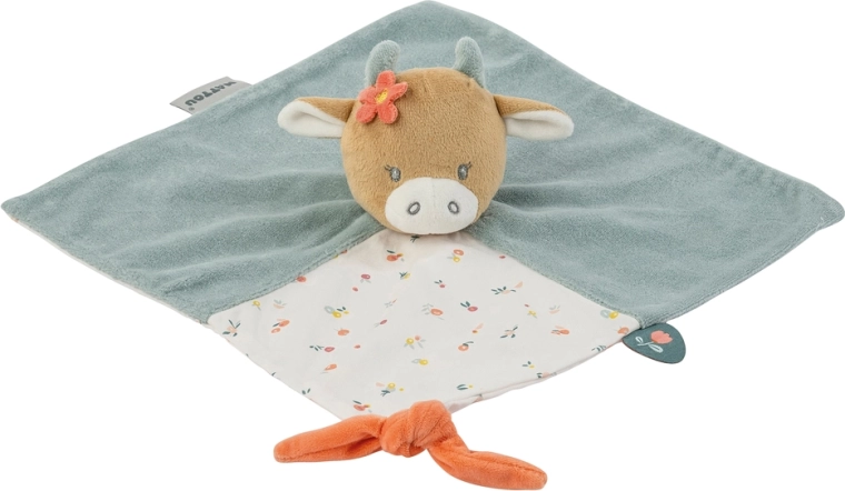 Nattou knuffeldoekje koetje Mila 27 × 27 cm