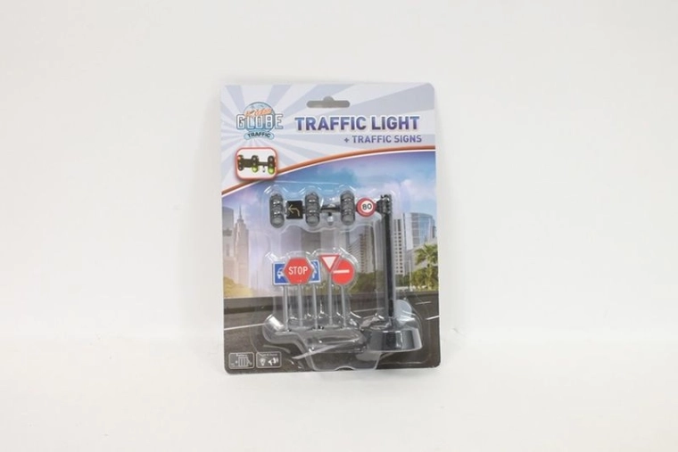 Verkeerslicht met set verkeersborden