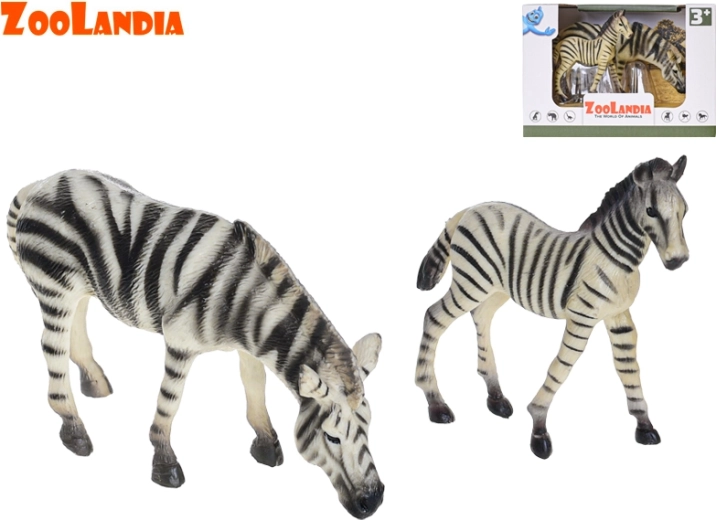 Zebra met jong – set kunststof figuren ZOOLANDIA