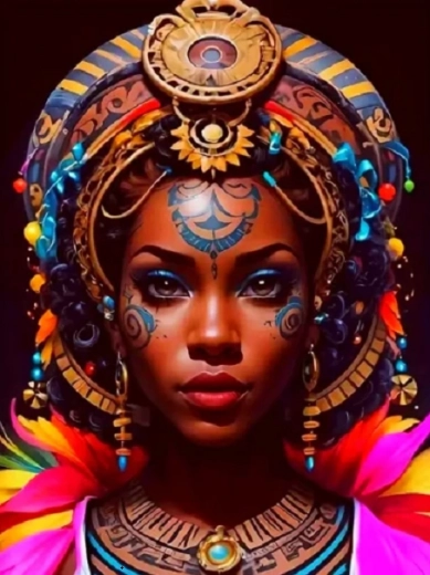 Diamond painting Afrikaanse vrouw III 30x40 cm