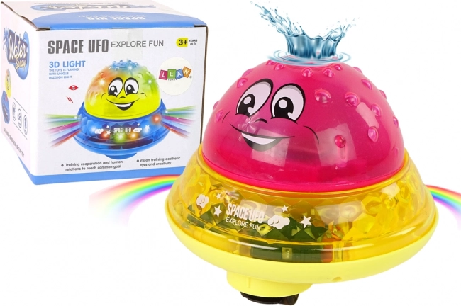 Waterbal UFO met LEDs en vrolijke muziek roze