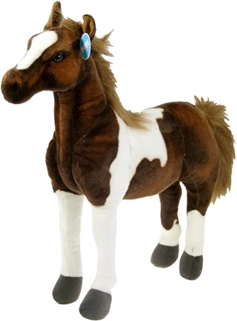 Gevlekt pluchen paard 55 cm