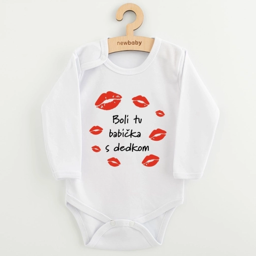 Kinderromper met opdruk New Baby „Hier waren oma en opa”