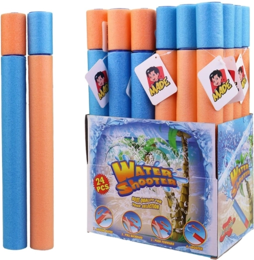 Waterpistool van schuim 38 cm – set van 24 stuks in displaydoos