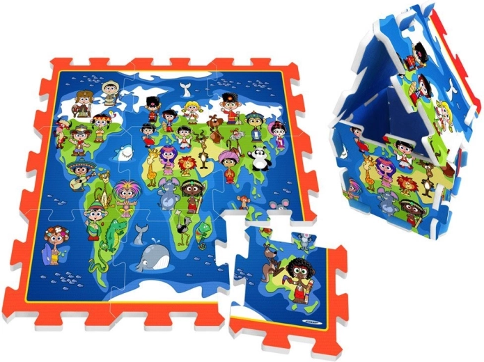 Schuimpuzzel Kinderen van de Wereld – educatieve speelmat 93 × 93 cm
