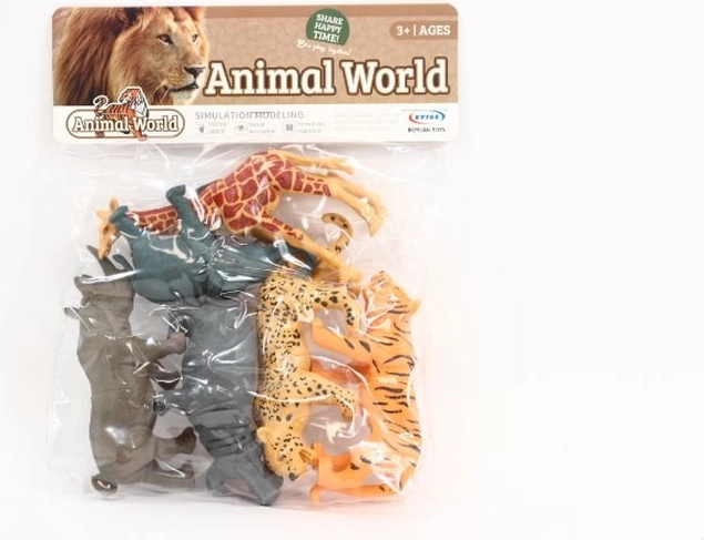 Set wilde dierenfiguurtjes (6 stuks) in zakje