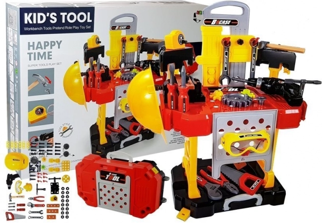 Kinderwerkbank 3-in-1 met gereedschap en koffer