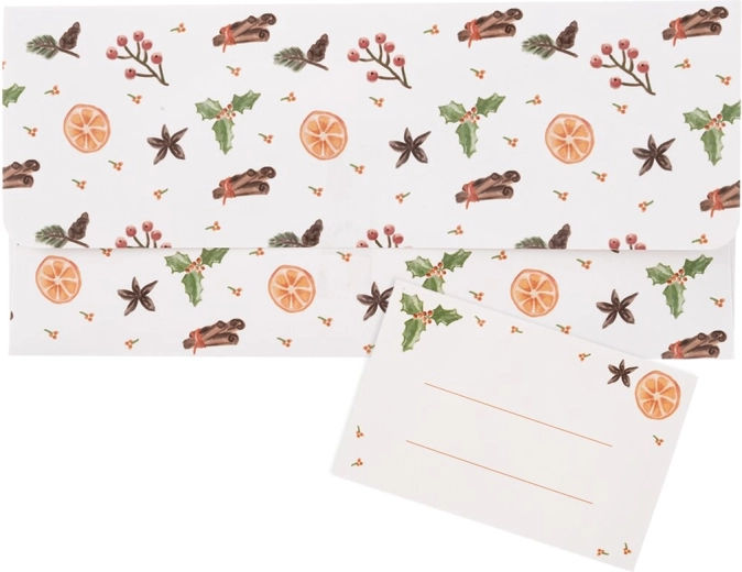 Papieren kerstcadeauenvelop ‘Geur van Kerst’ met ingevoegde kaart (CZ)