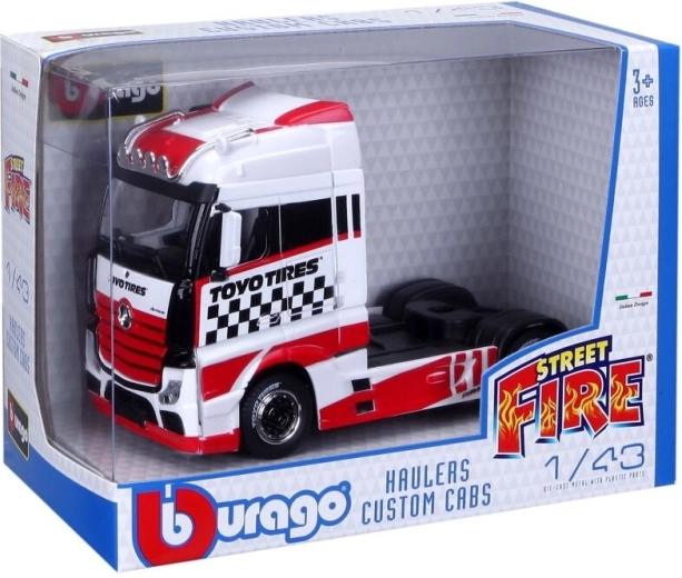 Bburago Street Fire modelvrachtwagen Haulers Custom Cabs 1:43 assortiment - 1 stuk
