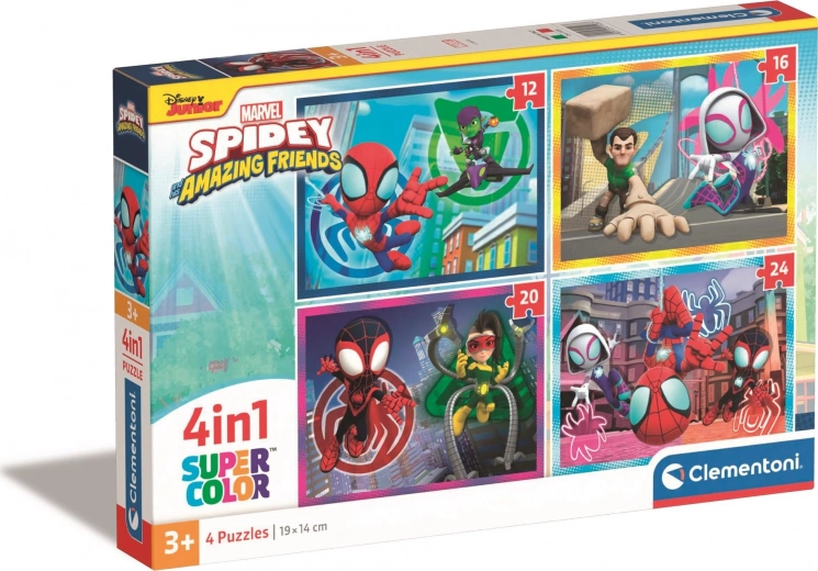 CLEMENTONI Puzzel Spidey en zijn geweldige vrienden 4-in-1 (12+16+20+24 stukjes)