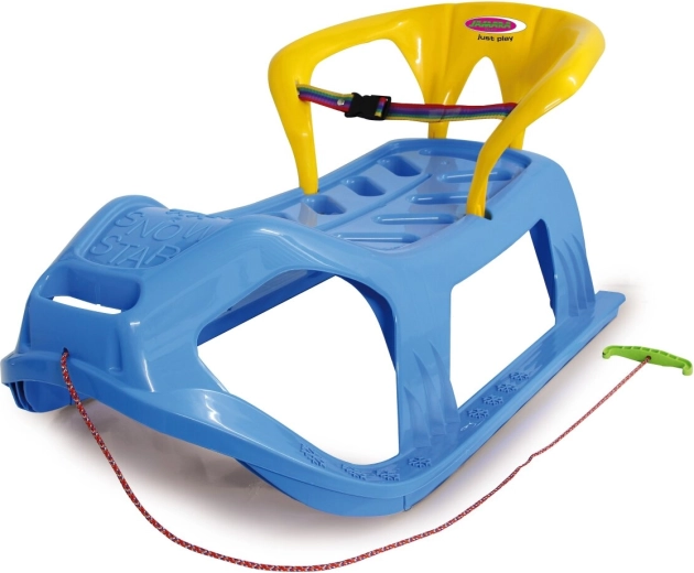 Snow Play kinderbob Snow-star 90 cm blauw met rugleuning
