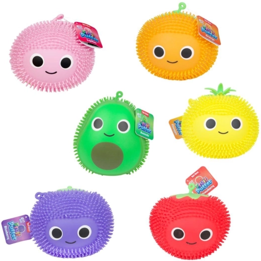 Antistress knijpbal van siliconen – fruit 17 cm, 6 soorten