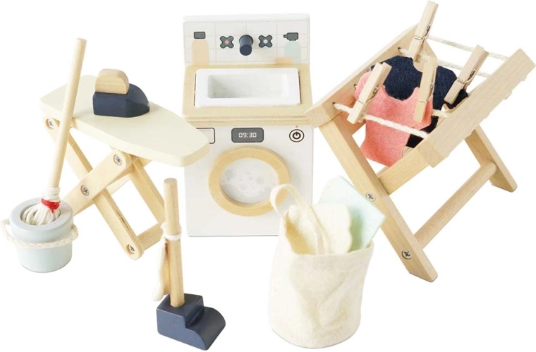 Le Toy Van houten poppenhuismeubels – wasruimte (set 16 stuks)