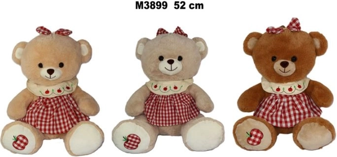Knuffelbeer in jurk 52 cm - 1 stuk
