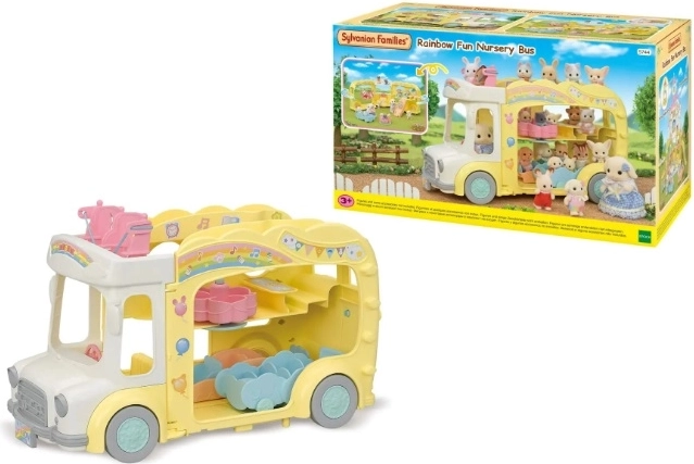 Sylvanian Families regenboog-kleuterbus