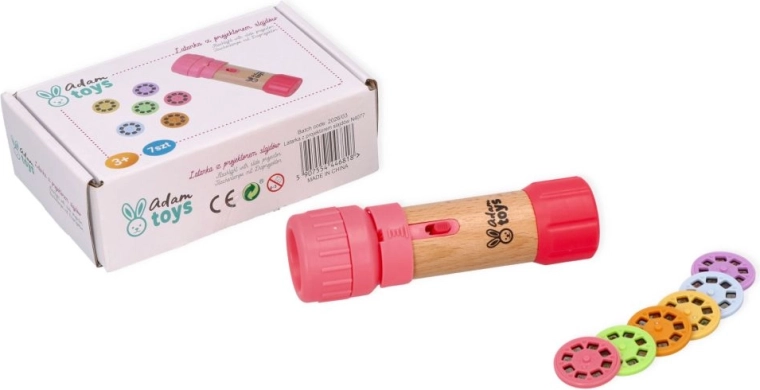 Adam Toys roze kinderzaklamp met projector