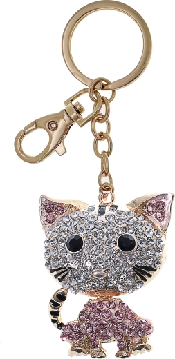 Gouden katten-sleutelhanger