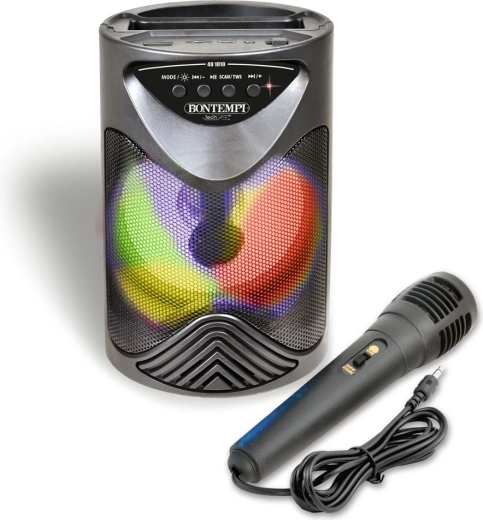 Bontempi draadloze karaoke-speaker met microfoon en RGB-verlichting
