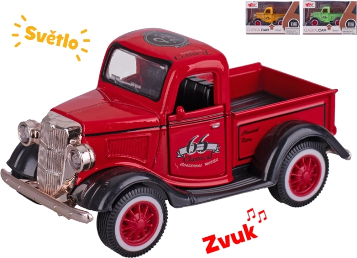 Metalen automodel Old Timer 11 cm met licht en geluid