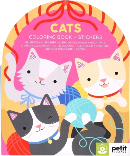 Petit Collage Kleurboek met stickers Katjes