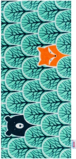 Flanellen luier met print turquoise diertjes