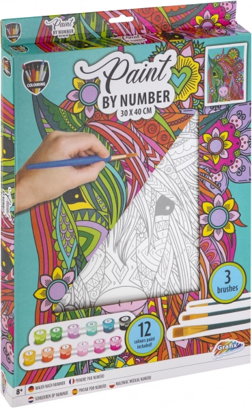 Schilderen op nummer – eenhoorn, canvas 30 × 40 cm