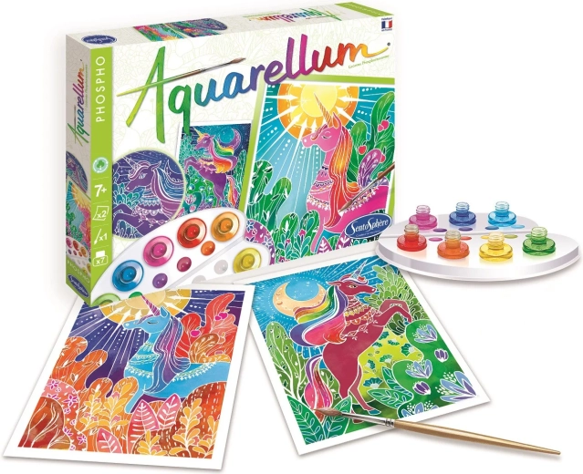 SentoSphere aquarelset die oplicht in het donker – eenhoorns