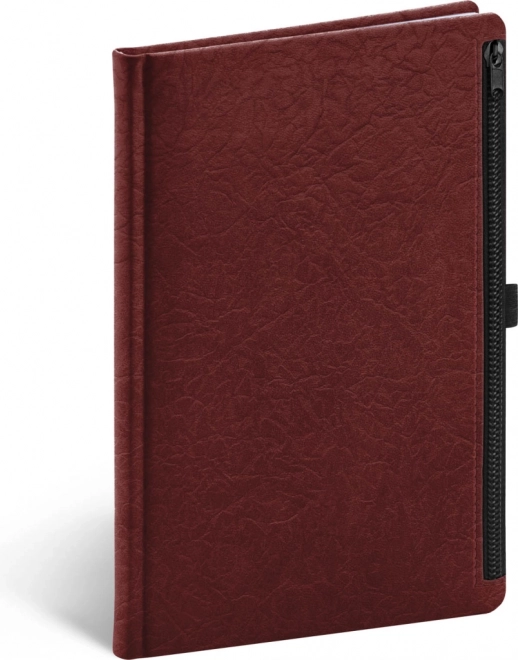 Gelijnd notitieboek met ritsvak rood 13 × 21 cm