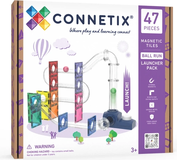 Connetix knikkerbaan met lanceerder, 47 onderdelen