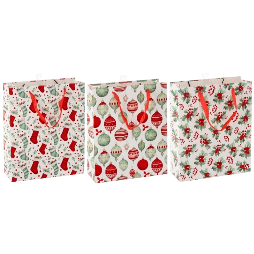 Kerstcadeauzak Świąteczne Symbole 30 × 42 × 12 cm