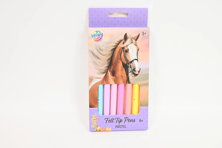 Moxy pastelstiften met paardenmotief, 8 stuks