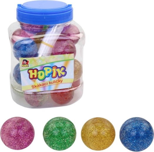 Glitterende stuiterbal 45 mm