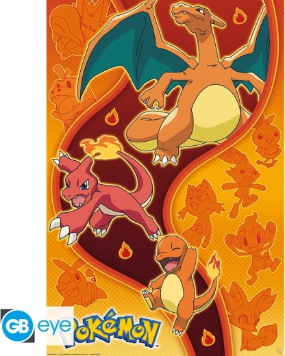 Pokémon maxi poster 91,5 × 61 cm – Fire type