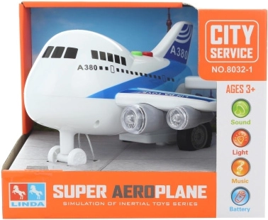 Groot batterijvliegtuig met licht en geluid