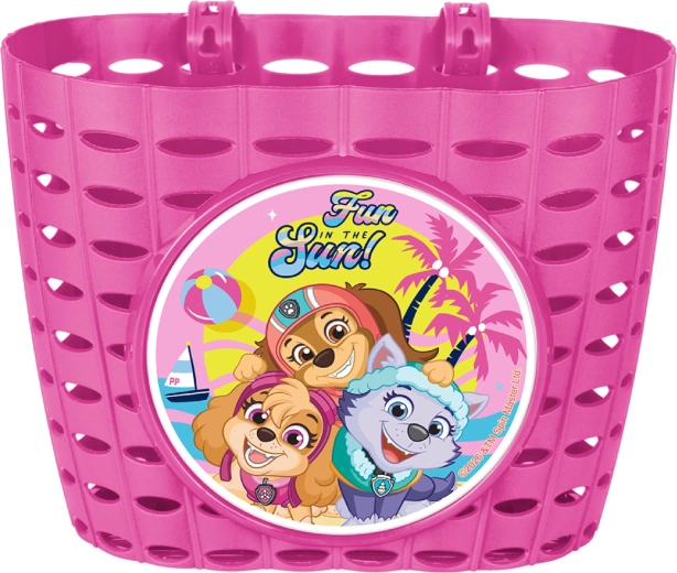 Kinderfietsmandje Paw Patrol frambooskleurig