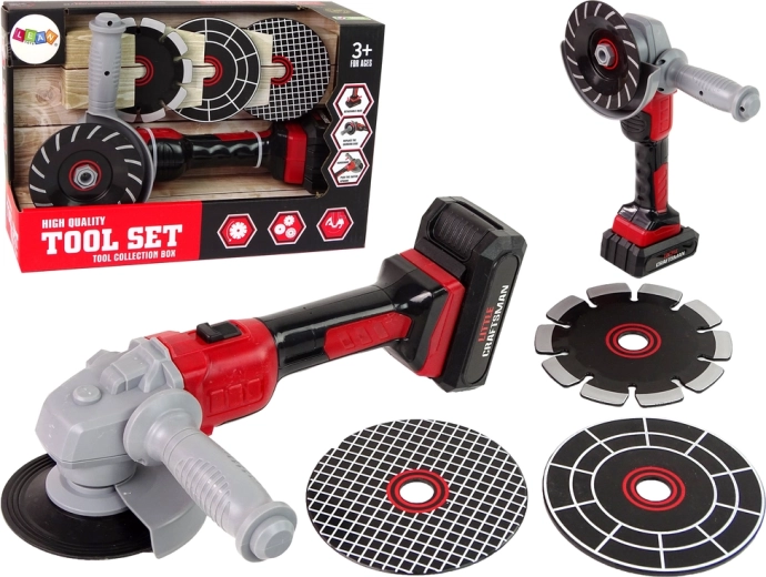 Speelgoedslijpmachine voor kinderen DIY-gereedschap schijven rood