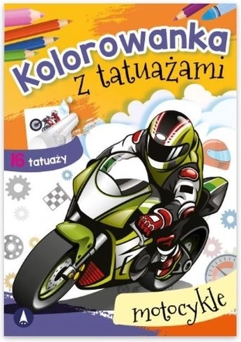 Kleurplaten met afwasbare tattoos Motoren