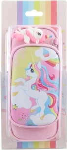 Roze etui met eenhoornmotief en hanger
