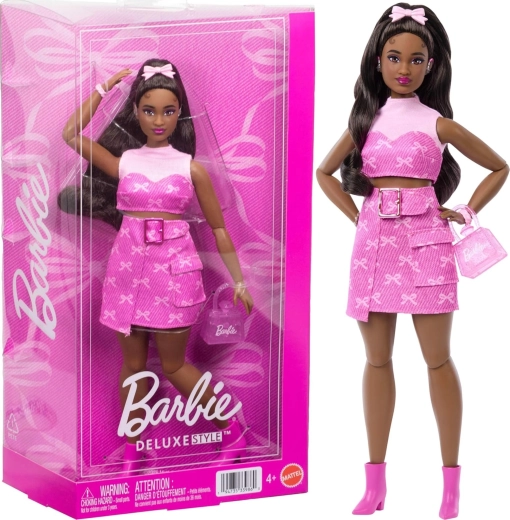 Barbie Deluxe Style roze denim – modieuze pop met accessoires