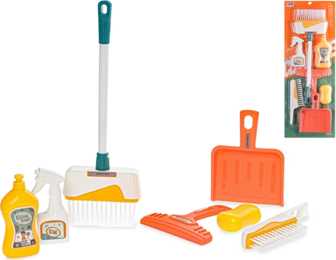 Schoonmaakset voor kinderen 7-delig met mand