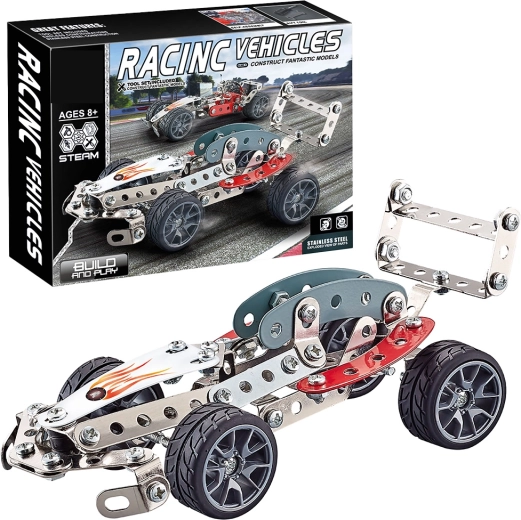 Metalen bouwpakket raceauto 146 stuks