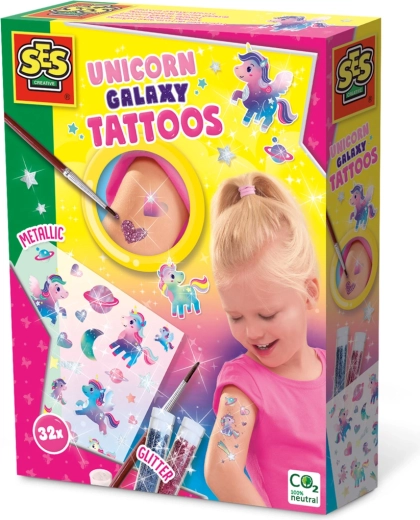 SES glittertattoos galaxy eenhoorns