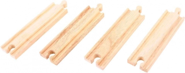Middelgrote houten rechte rails Bigjigs Rail 16 cm