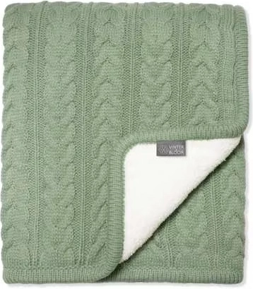 Vinter & Bloom dubbelzijdige deken met teddyvoering Cuddly basil green