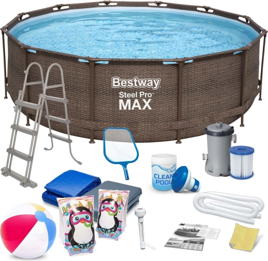 Tuinframe-zwembad 366 × 100 cm met accessoires BESTWAY